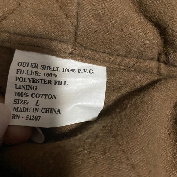 Trebark Camo PVC Jacket L Outdoor Hunting USA Hooded Button Quilt Lined - Picture 6 of 6